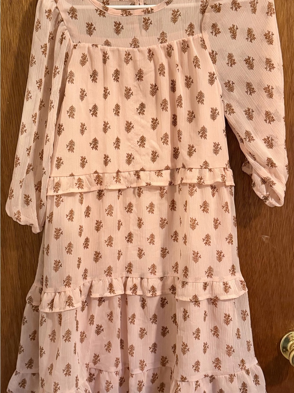 wonder nation Pink Floral Print Tiered Casual Dress
